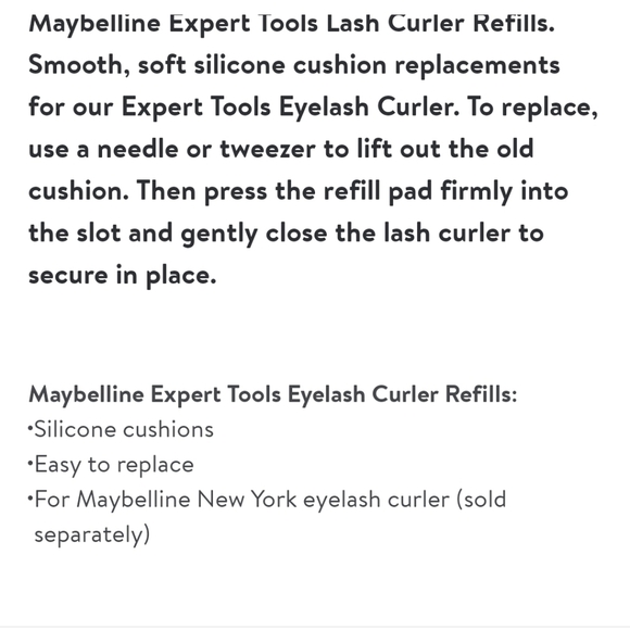 Maybelline Expert Tools Eyelash Curler Refills Set of 2 in Package NEW - Picture 4 of 4